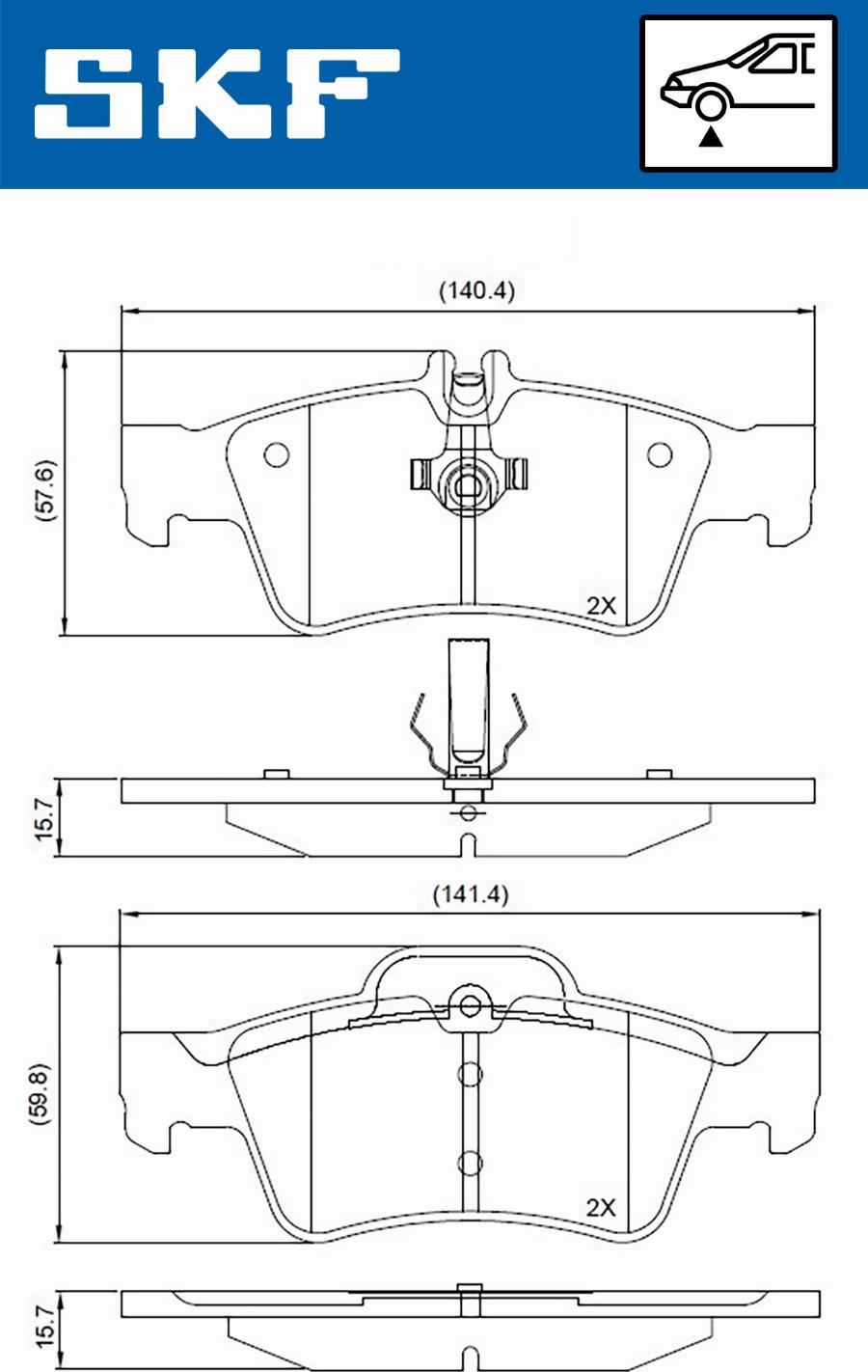 SKF VKBP 80430 A - Bromsbeläggssats, skivbroms xdelar.se