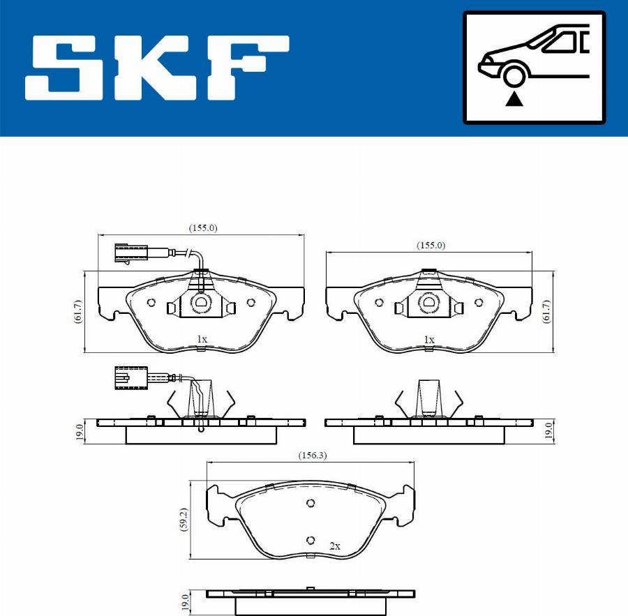 SKF VKBP 80438 E - Bromsbeläggssats, skivbroms xdelar.se