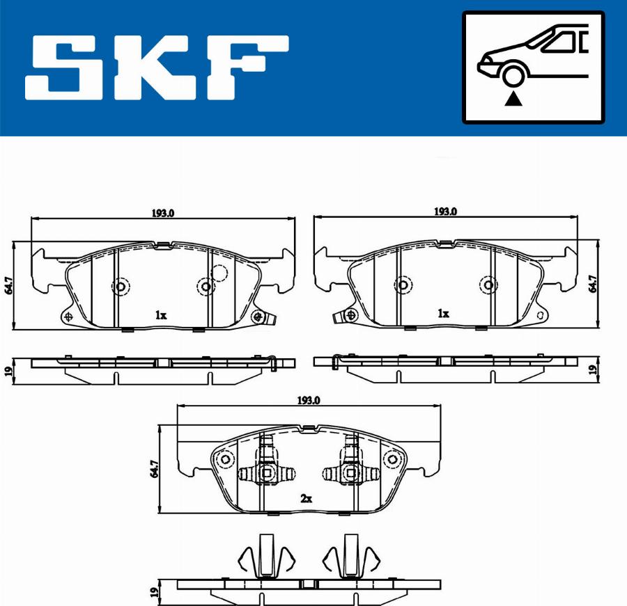 SKF VKBP 80433 A - Bromsbeläggssats, skivbroms xdelar.se