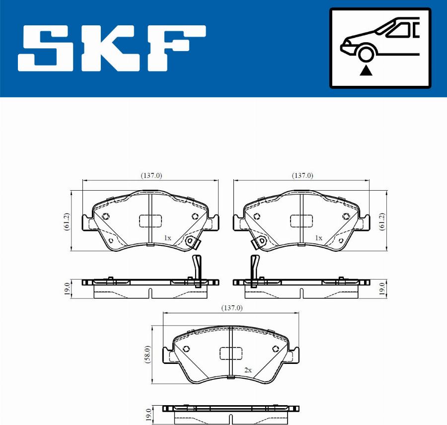 SKF VKBP 80437 A - Bromsbeläggssats, skivbroms xdelar.se