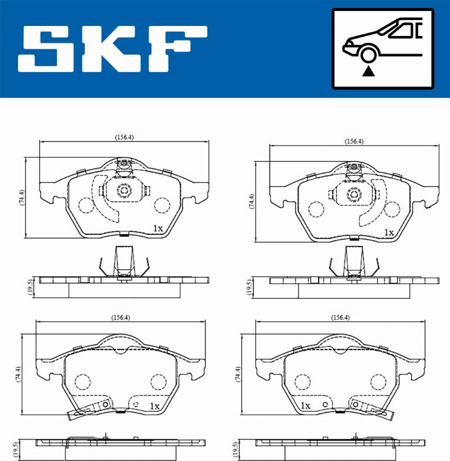 SKF VKBP 80424 A - Bromsbeläggssats, skivbroms xdelar.se