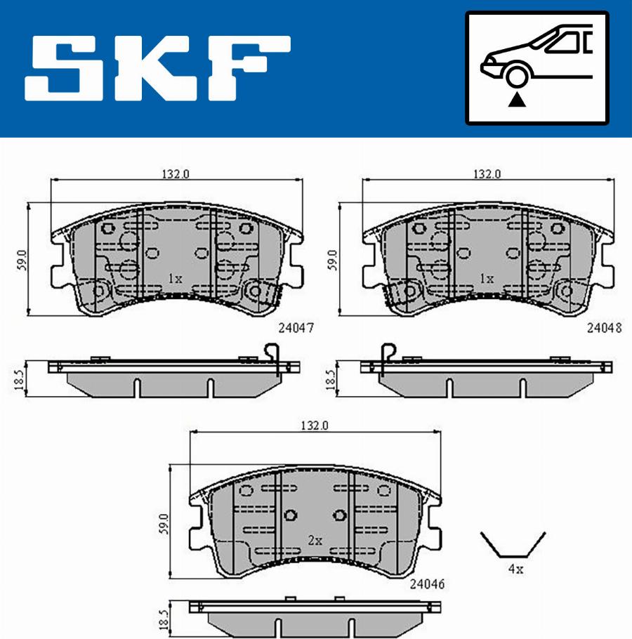 SKF VKBP 80421 A - Bromsbeläggssats, skivbroms xdelar.se