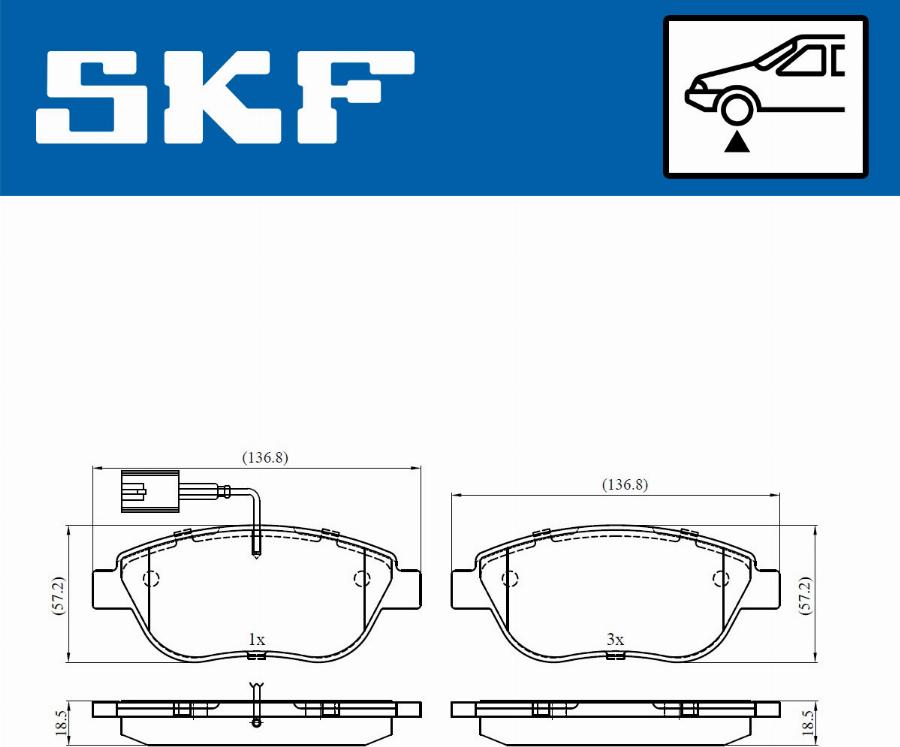 SKF VKBP 80427 E - Bromsbeläggssats, skivbroms xdelar.se