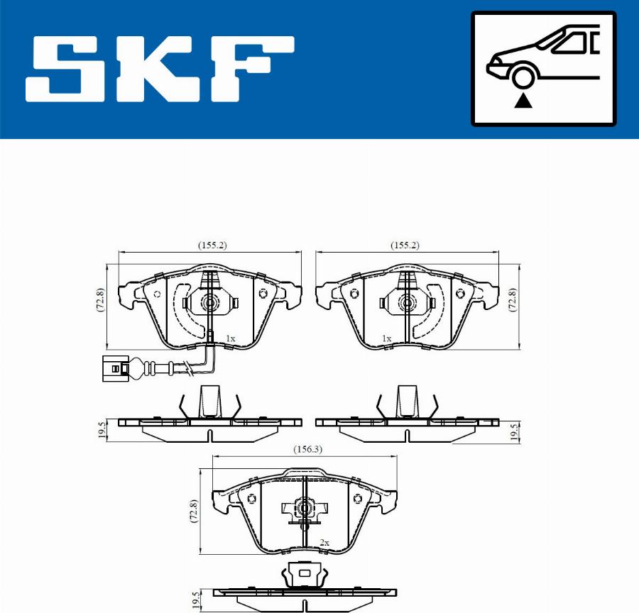 SKF VKBP 80594 E - Bromsbeläggssats, skivbroms xdelar.se