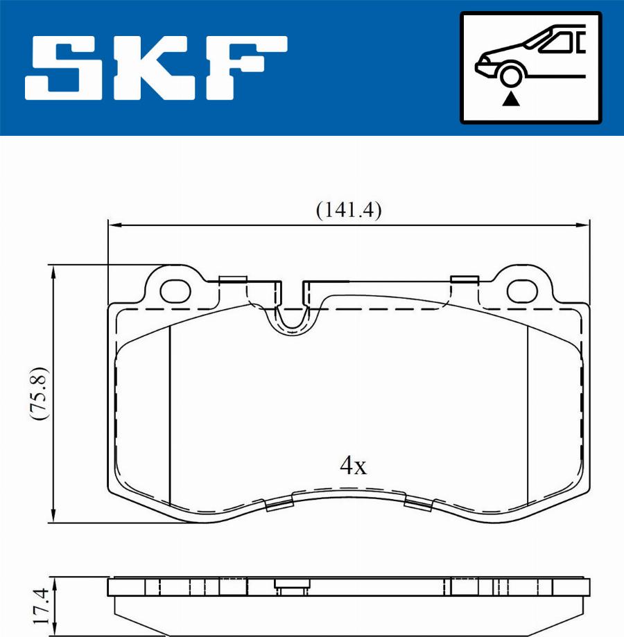 SKF VKBP 80549 - Bromsbeläggssats, skivbroms xdelar.se