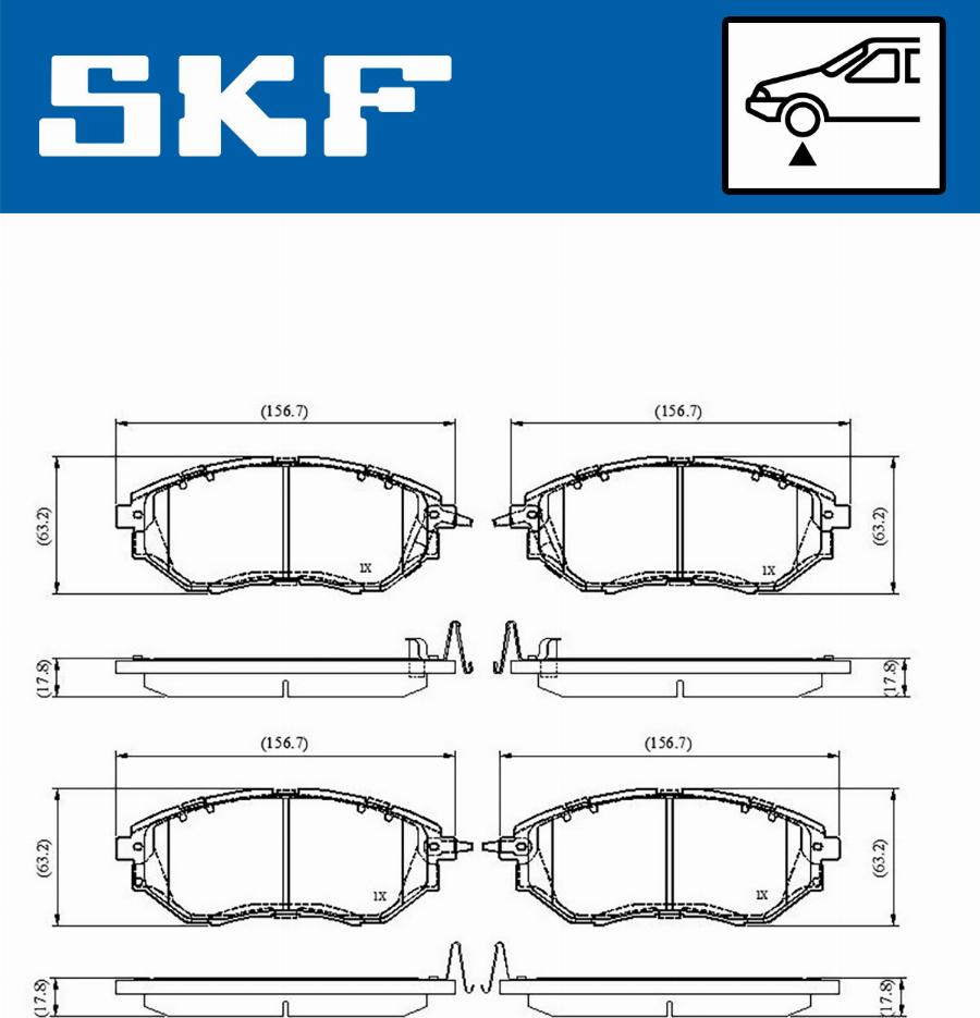 SKF VKBP 80555 A - Bromsbeläggssats, skivbroms xdelar.se