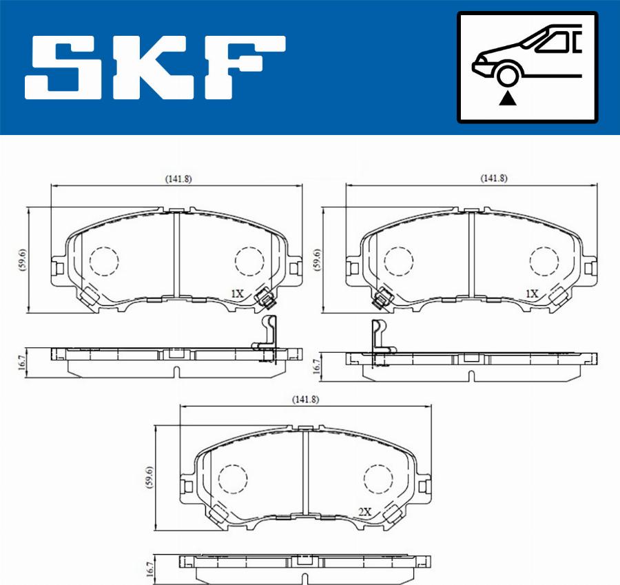 SKF VKBP 80557 A - Bromsbeläggssats, skivbroms xdelar.se