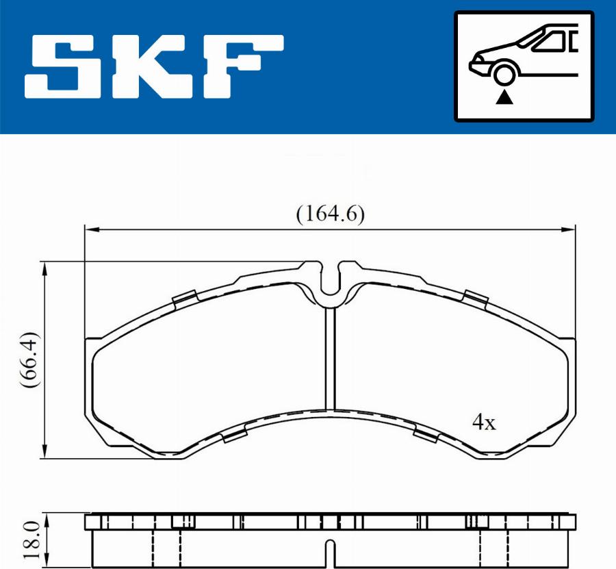 SKF VKBP 80507 - Bromsbeläggssats, skivbroms xdelar.se