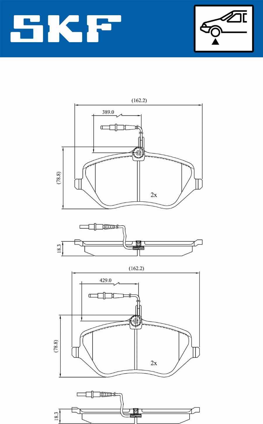 SKF VKBP 80519 E - Bromsbeläggssats, skivbroms xdelar.se