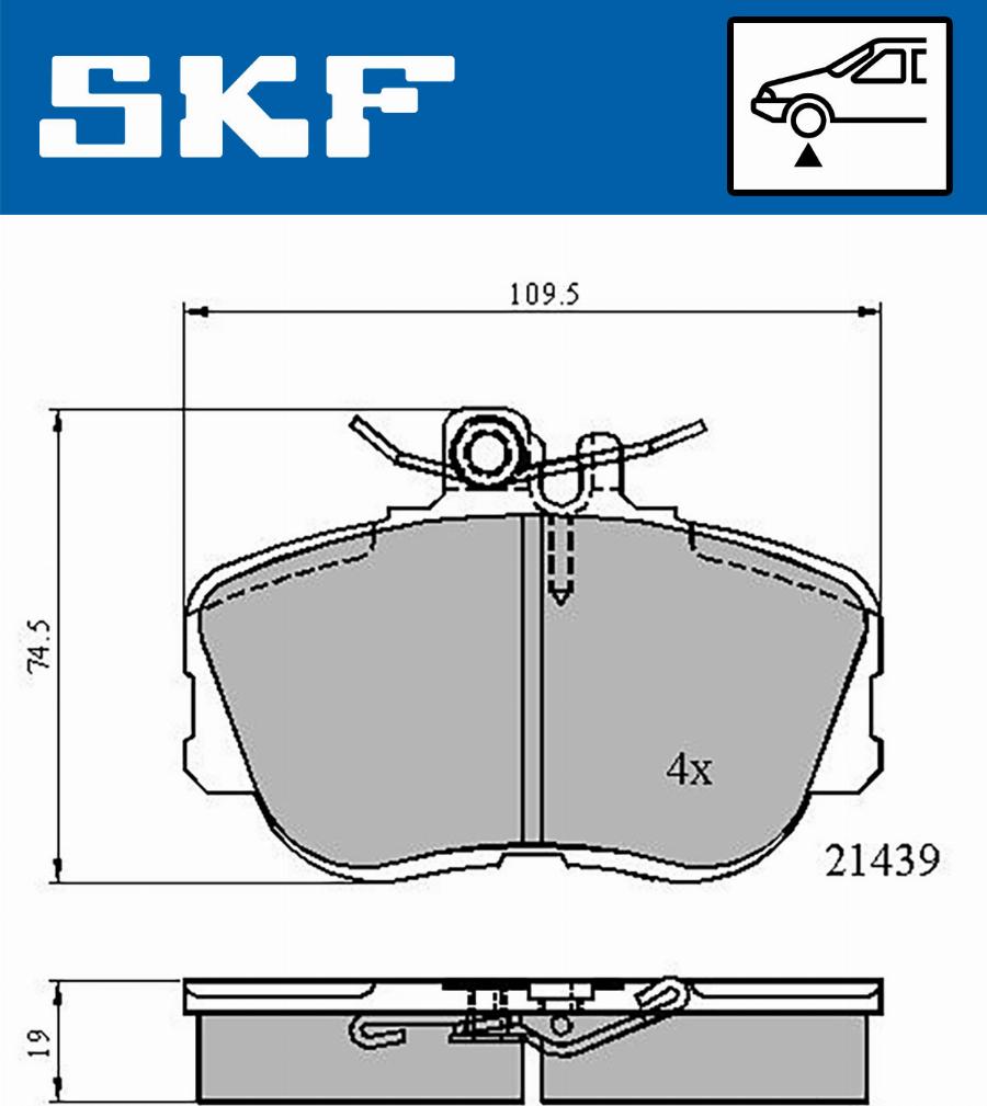 SKF VKBP 80516 - Bromsbeläggssats, skivbroms xdelar.se