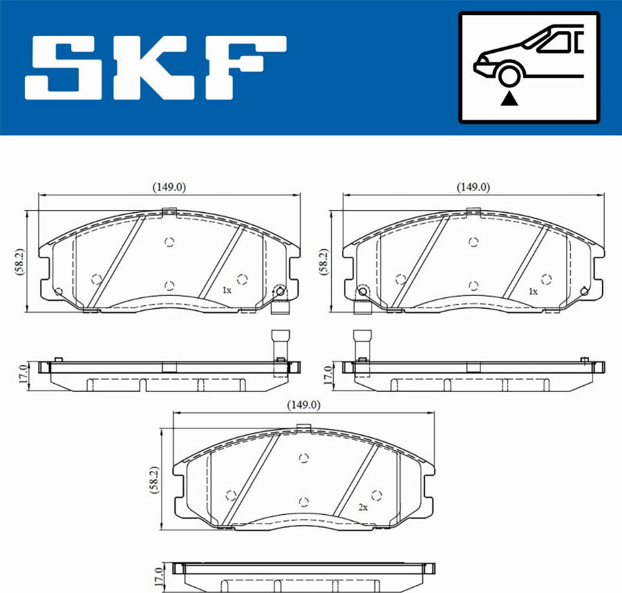 SKF VKBP 80511 A - Bromsbeläggssats, skivbroms xdelar.se