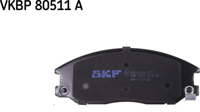 SKF VKBP 80511 A - Bromsbeläggssats, skivbroms xdelar.se