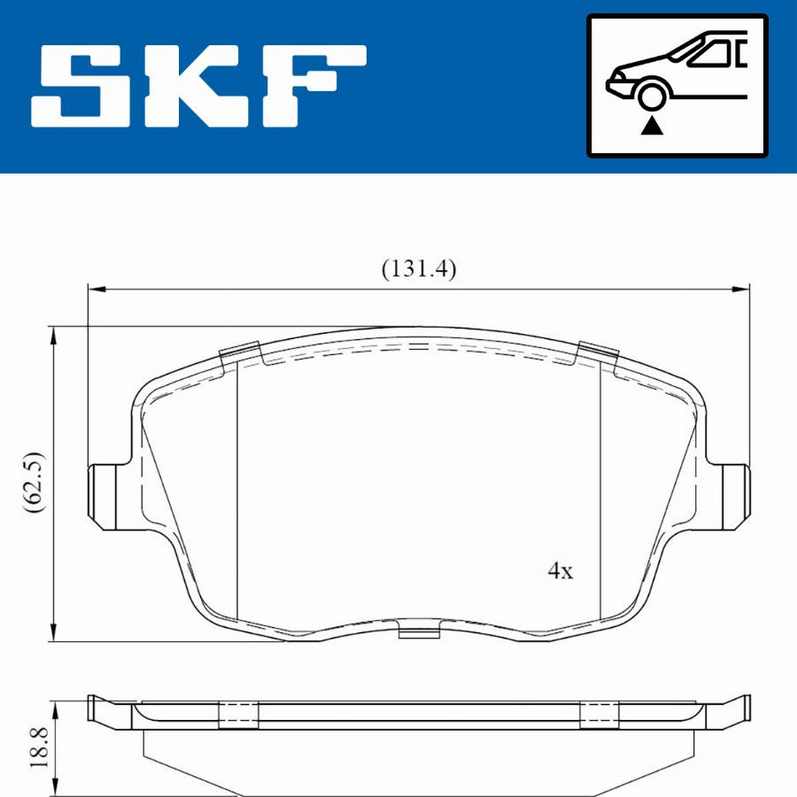 SKF VKBP 80517 - Bromsbeläggssats, skivbroms xdelar.se