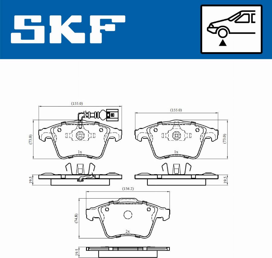 SKF VKBP 80589 E - Bromsbeläggssats, skivbroms xdelar.se