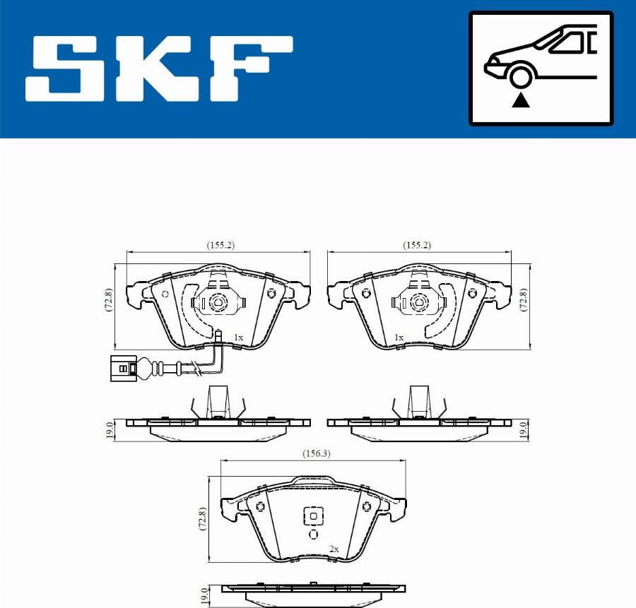 SKF VKBP 80586 E - Bromsbeläggssats, skivbroms xdelar.se