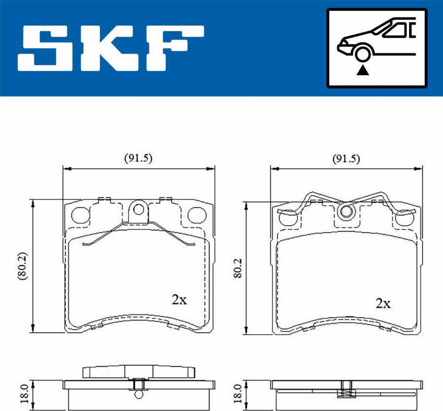 SKF VKBP 80536 - Bromsbeläggssats, skivbroms xdelar.se