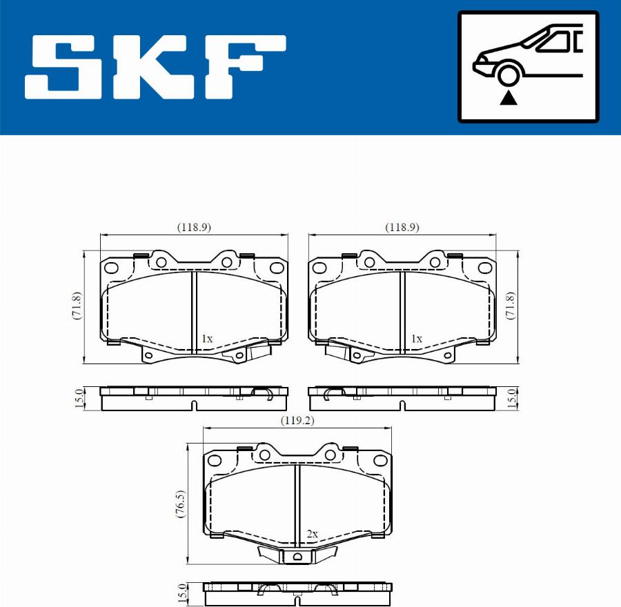 SKF VKBP 80537 A - Bromsbeläggssats, skivbroms xdelar.se