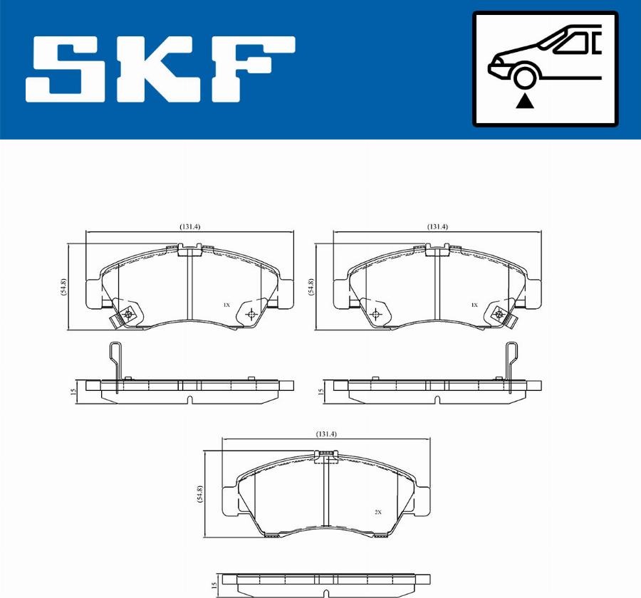 SKF VKBP 80521 A - Bromsbeläggssats, skivbroms xdelar.se