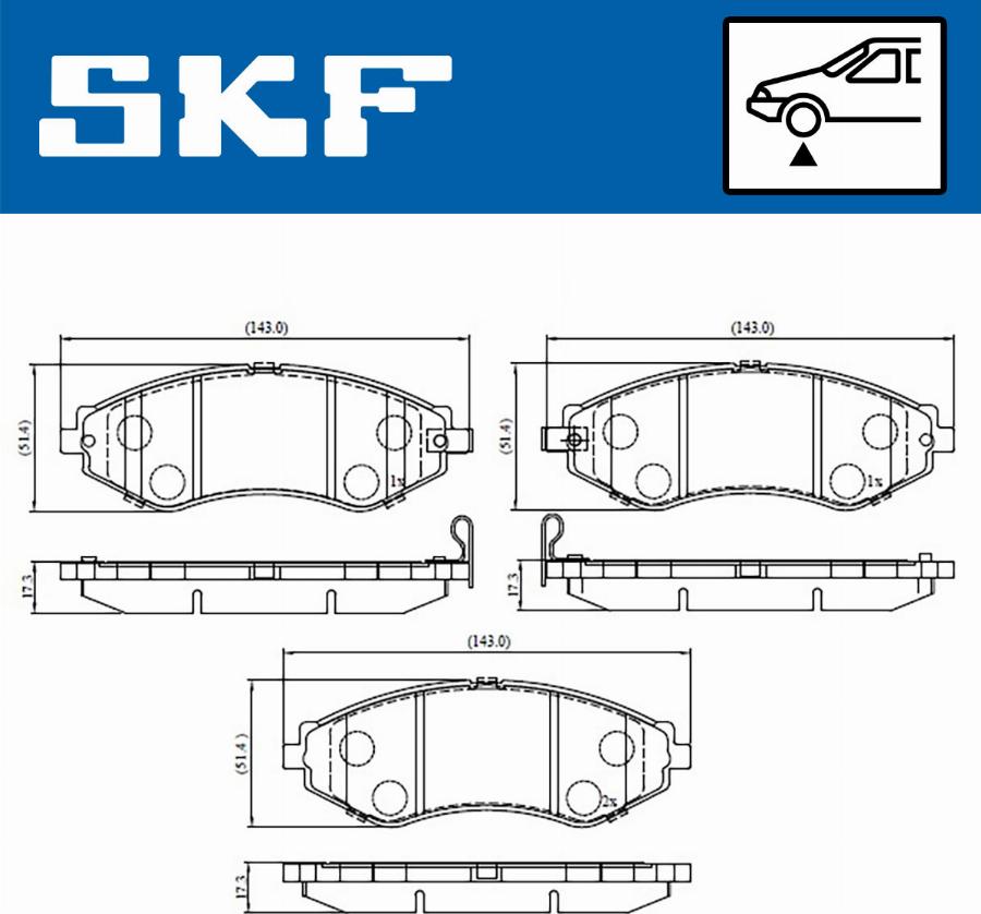 SKF VKBP 80570 A - Bromsbeläggssats, skivbroms xdelar.se