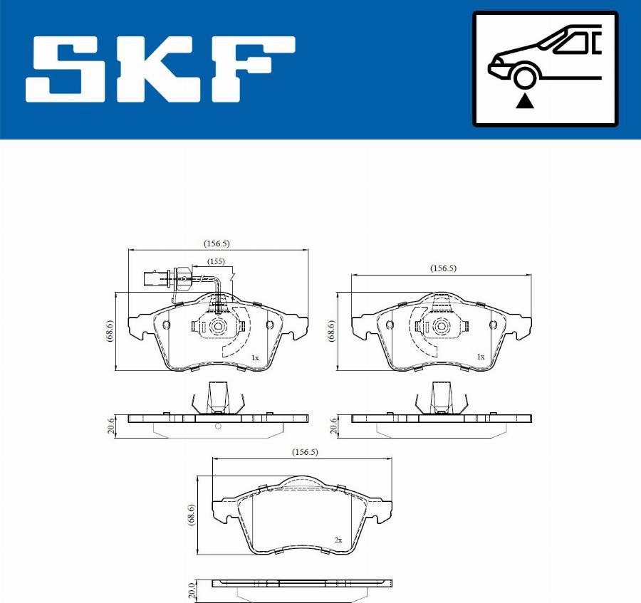 SKF VKBP 80573 E - Bromsbeläggssats, skivbroms xdelar.se