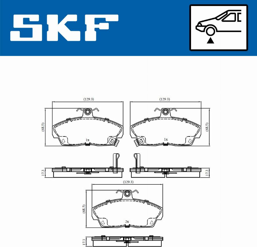 SKF VKBP 80577 A - Bromsbeläggssats, skivbroms xdelar.se