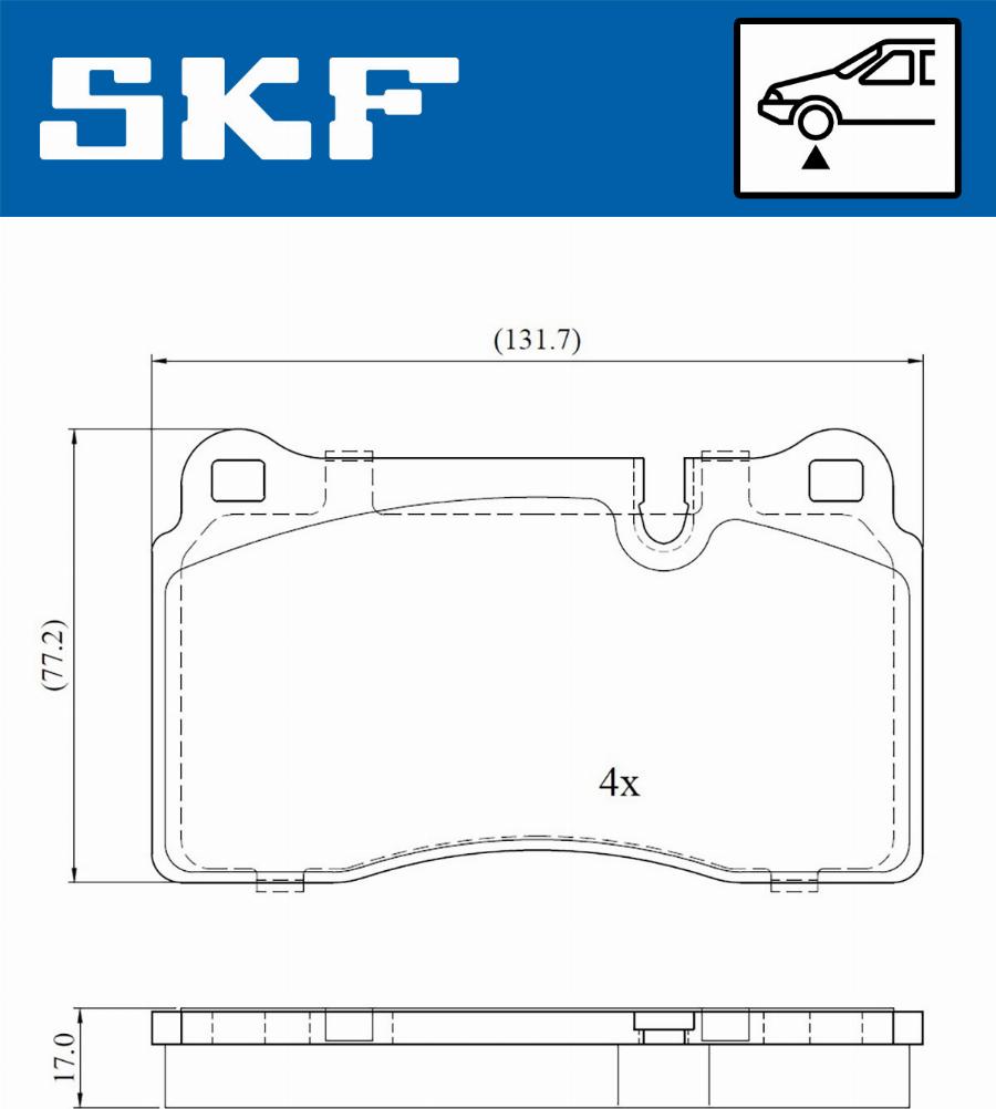 SKF VKBP 80609 - Bromsbeläggssats, skivbroms xdelar.se