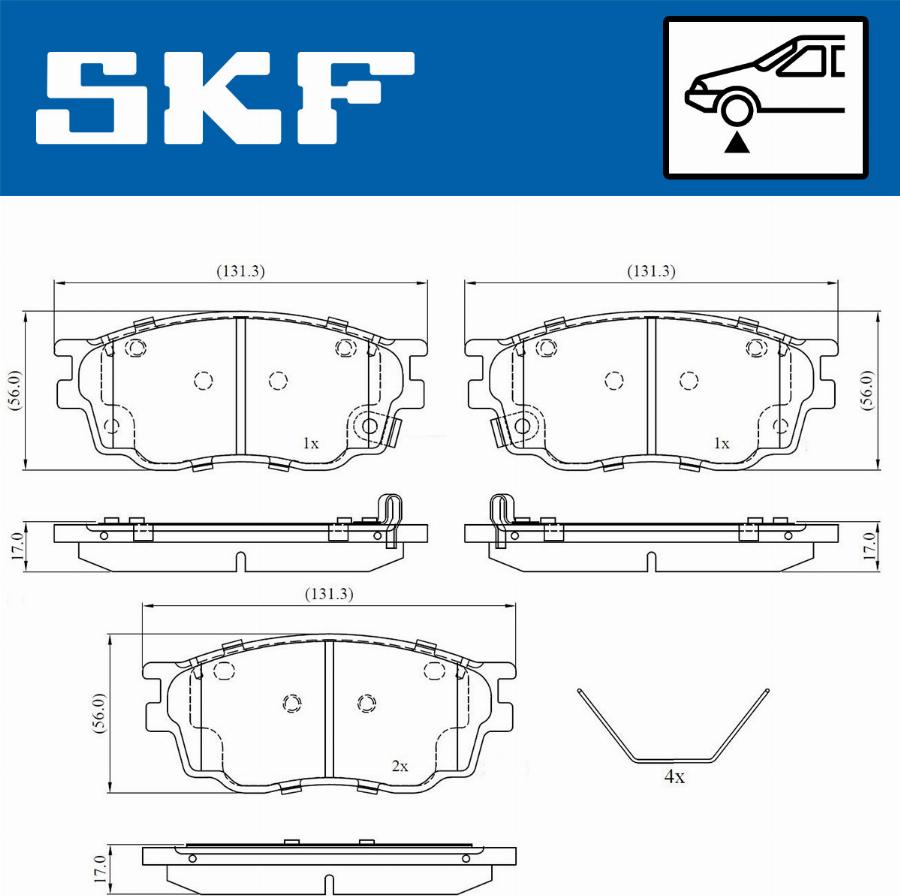 SKF VKBP 80619 A - Bromsbeläggssats, skivbroms xdelar.se