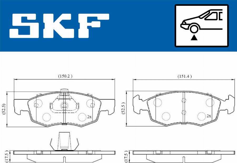 SKF VKBP 80618 - Bromsbeläggssats, skivbroms xdelar.se