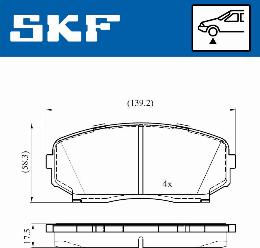 SKF VKBP 80612 A - Bromsbeläggssats, skivbroms xdelar.se