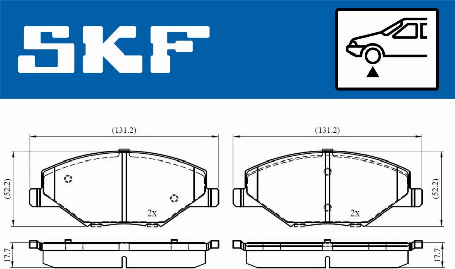 SKF VKBP 80628 - Bromsbeläggssats, skivbroms xdelar.se