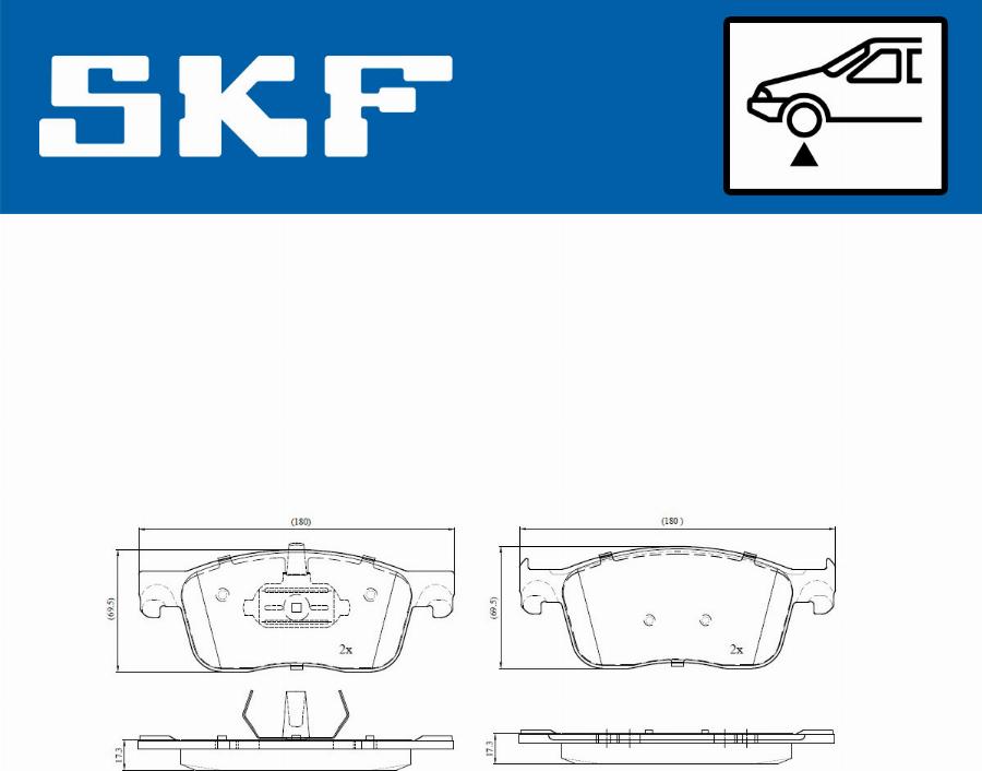 SKF VKBP 80044 - Bromsbeläggssats, skivbroms xdelar.se