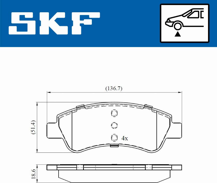 SKF VKBP 80040 - Bromsbeläggssats, skivbroms xdelar.se