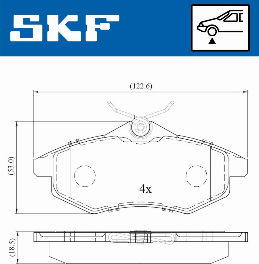 SKF VKBP 80041 - Bromsbeläggssats, skivbroms xdelar.se