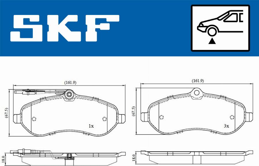 SKF VKBP 80048 E - Bromsbeläggssats, skivbroms xdelar.se