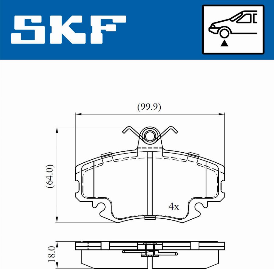 SKF VKBP 80050 - Bromsbeläggssats, skivbroms xdelar.se