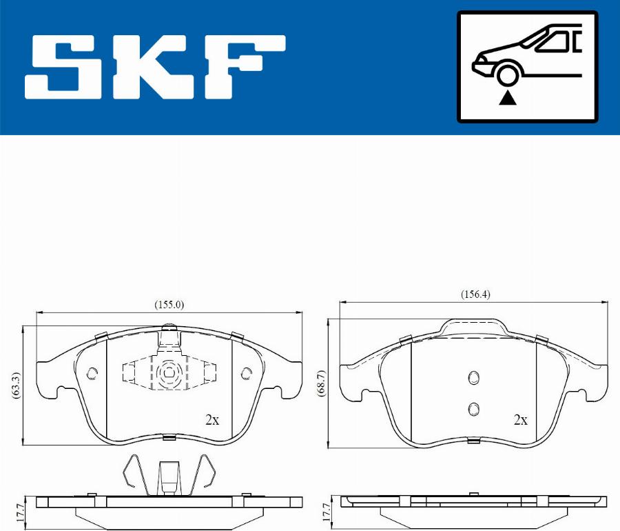 SKF VKBP 80063 - Bromsbeläggssats, skivbroms xdelar.se