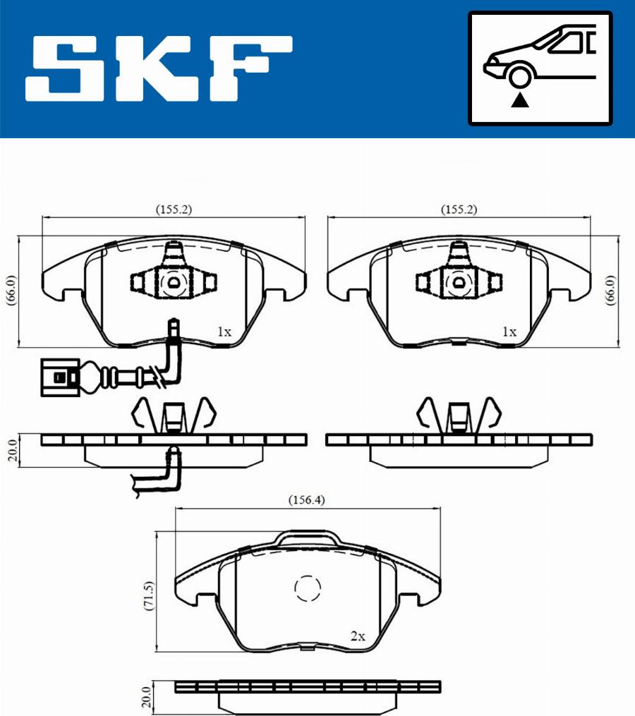 SKF VKBP 80007 E - Bromsbeläggssats, skivbroms xdelar.se