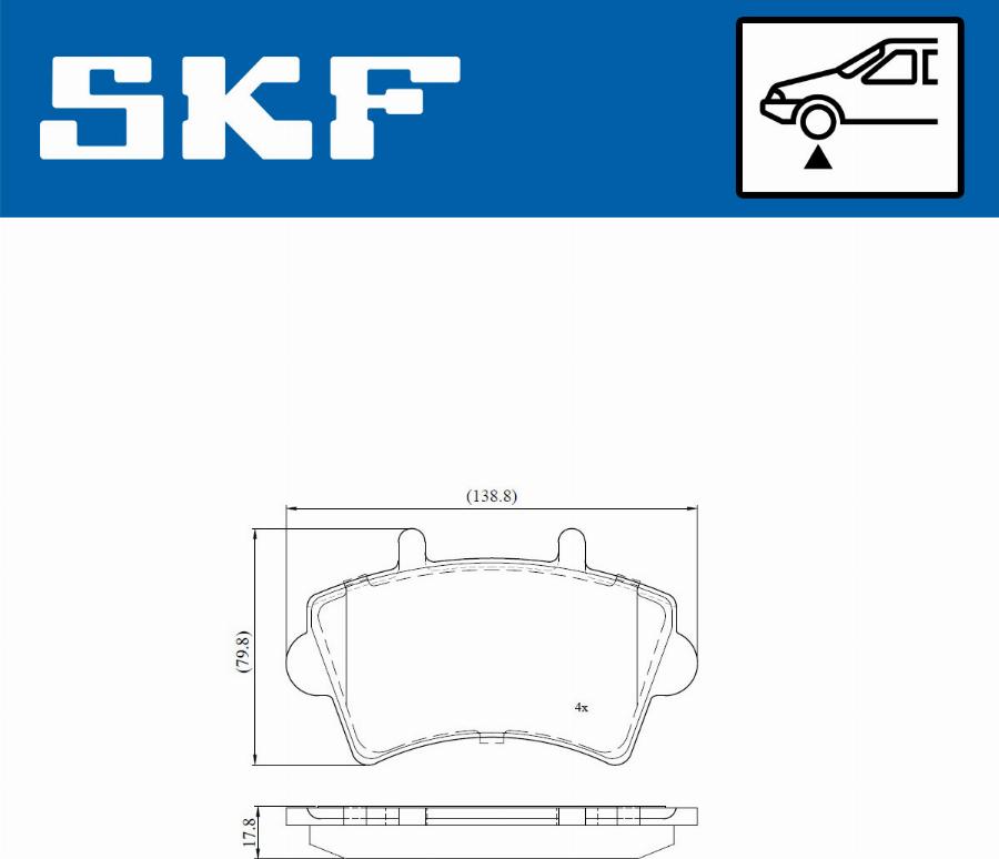 SKF VKBP 80084 - Bromsbeläggssats, skivbroms xdelar.se