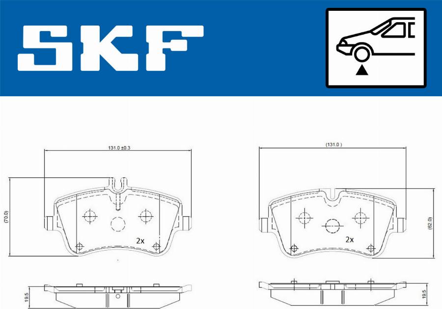 SKF VKBP 80081 - Bromsbeläggssats, skivbroms xdelar.se