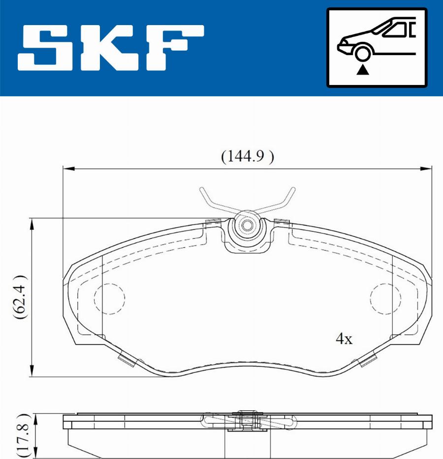 SKF VKBP 80034 - Bromsbeläggssats, skivbroms xdelar.se