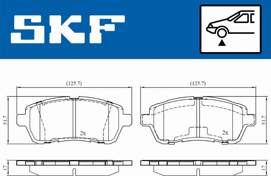 SKF VKBP 80031 - Bromsbeläggssats, skivbroms xdelar.se