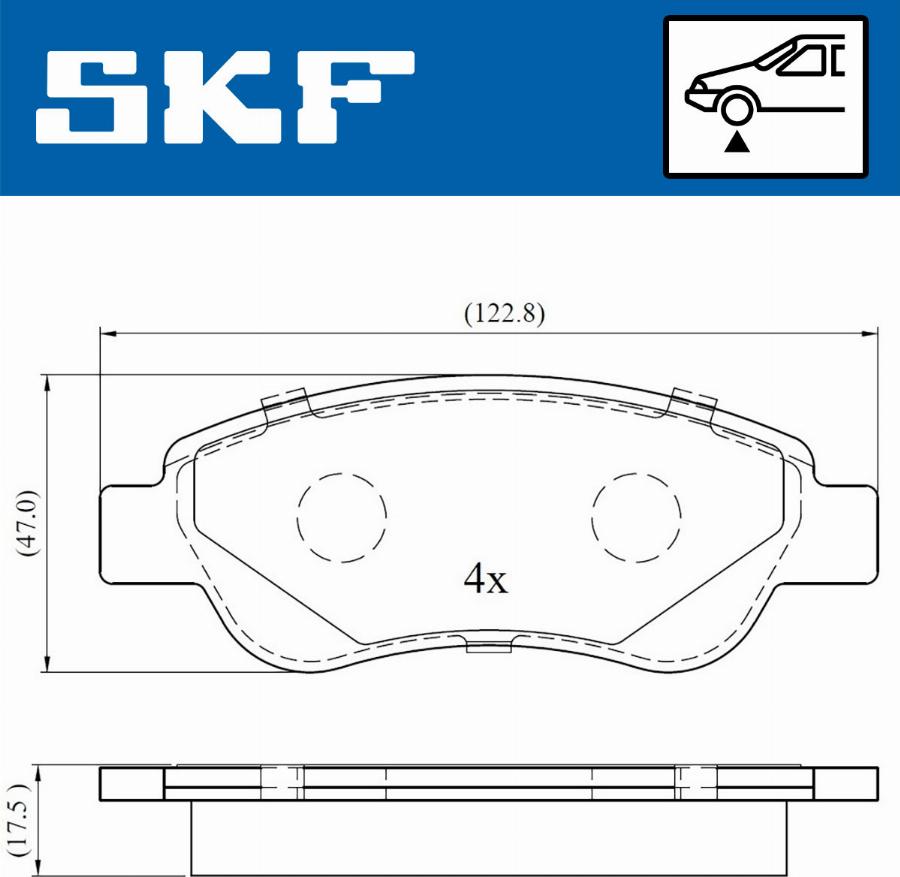 SKF VKBP 80037 - Bromsbeläggssats, skivbroms xdelar.se