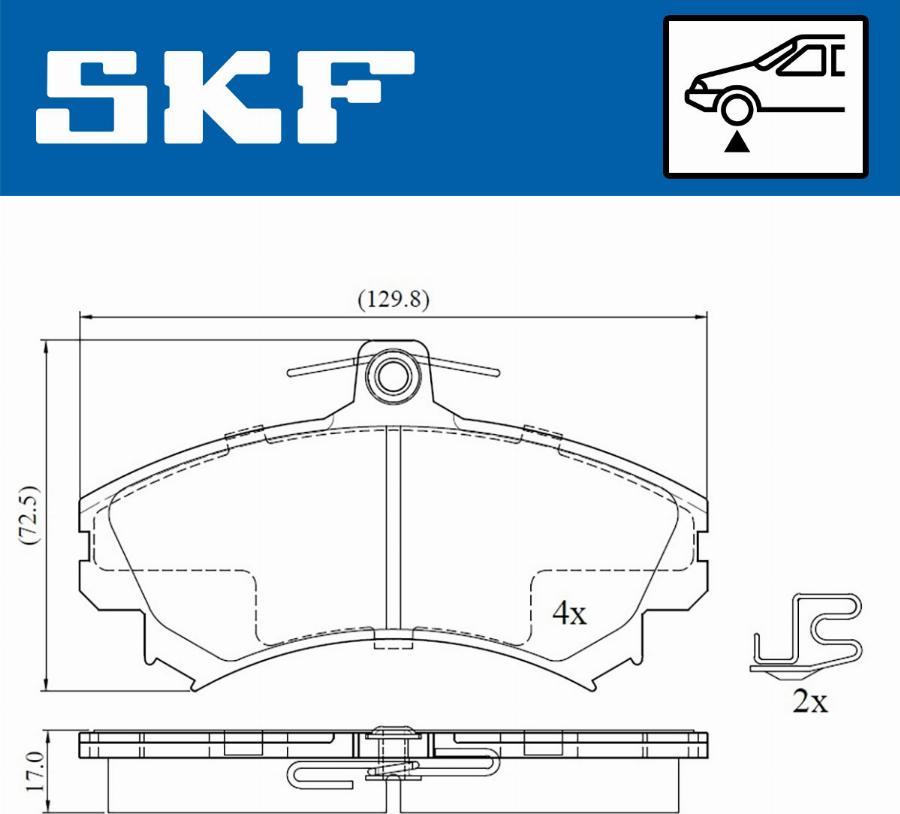 SKF VKBP 80193 A - Bromsbeläggssats, skivbroms xdelar.se