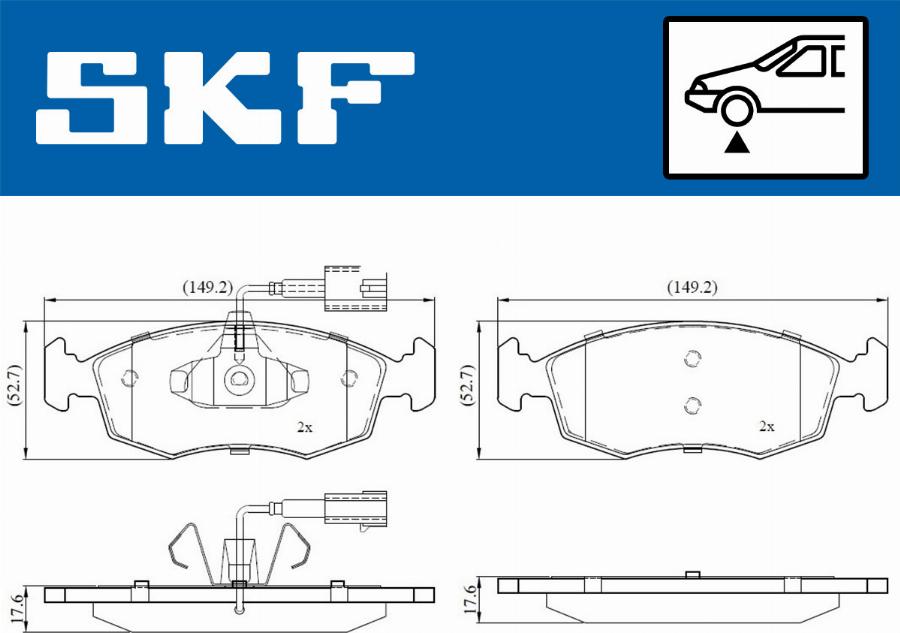 SKF VKBP 80146 E - Bromsbeläggssats, skivbroms xdelar.se