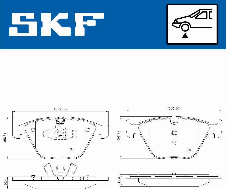 SKF VKBP 80159 - Bromsbeläggssats, skivbroms xdelar.se