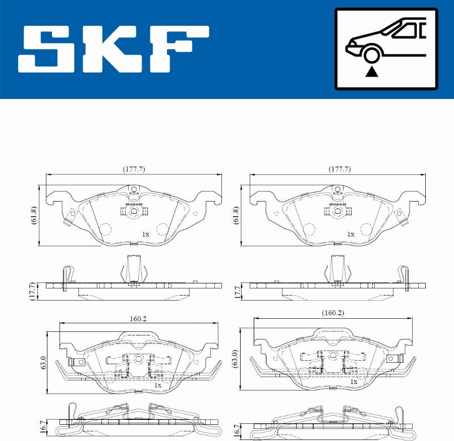 SKF VKBP 80158 A - Bromsbeläggssats, skivbroms xdelar.se