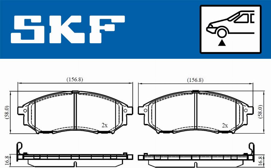 SKF VKBP 80166 A - Bromsbeläggssats, skivbroms xdelar.se