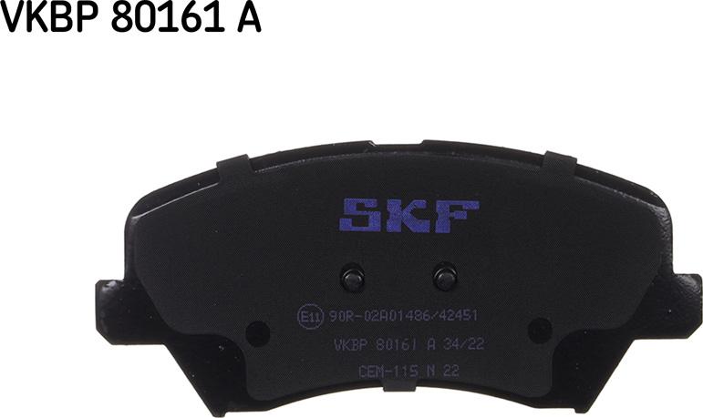 SKF VKBP 80161 A - Bromsbeläggssats, skivbroms xdelar.se