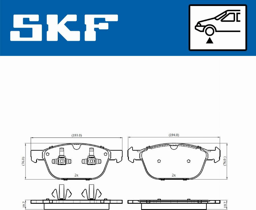 SKF VKBP 80188 - Bromsbeläggssats, skivbroms xdelar.se