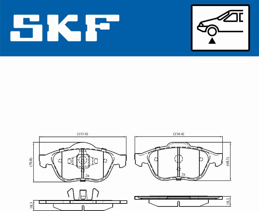 SKF VKBP 80133 - Bromsbeläggssats, skivbroms xdelar.se